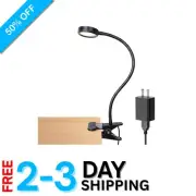 Dimmable Clip-On Reading Light with Adjustable Gooseneck - USB Adapter Included