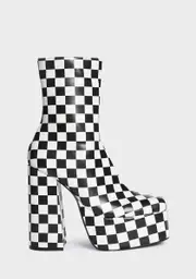 [Koi Footwear] Pistol Checkered Platform Boots