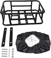 Oshhni Bike Rear Basket Bike Cargo Rack, Durable Lightweight Heavy Duty Takeaways Carrier, Metal Rear Bicycle Basket Bike Rear Rack for Bicycles, Style B