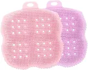 ERINGOGO 2Pcs Silicone Body Scrubber Brush Exfoliating Bath Scalp Massager for Deep Cleansing Versatile Shower Hair Care