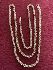 20 Inches 10 Kt Yellow Gold 5.3 Grams Rope Chain 2.5mm Lobster Lock Not Scrap