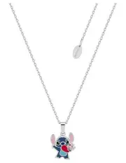 [Couture Kingdom] Disney Lilo and Stitch Heart Enamel Necklace 47cm in Silver