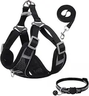 Dog Harness Medium Breathable Vest Adjustable Cat Harnes and Lead Set Soft Mesh Reflective porosity Vest Harnesses Breathable Puppy Harness for Extra-Small/Small Medium Dogs Training or Walking