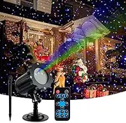 Christmas Projector Lights, Garden Lights Star Christmas Projector, LED Outdoor Red and Green Starry Projection Light 3 Working Modes Waterproof Plug in Mountable Landscape Lights(2 pcs)