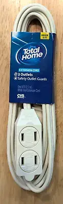 Total Home - 9 Foot 3-Outlet Extension Cord - White