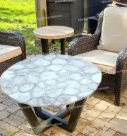White Agate Coffee Table Agate Stone Center Outdoor Modern Furniture Table Decor