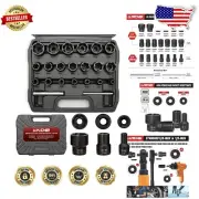 Durable 22PC Impact Bolt Extractor Set – Chrome Moly Steel, ½ in. & ⅜ in. Drive
