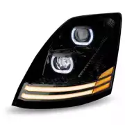 Volvo VNL Blackout Driver Projector LED Headlight LED Dual Function Turn Signal