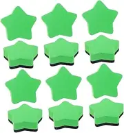 HORIALENCE 12pcs Mini Magnetic Dry Erasers Creative Star Shaped Felt Erasers for Comfortable Grip for Whiteboards and Blackboards Classrooms Offices