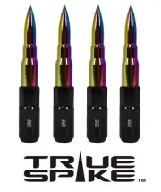 16 TRUE SPIKE 121MM 12X1.5 NEO CHROME EXTENDED TUNER SPIKED BULLET LUG NUTS C (for: Volkswagen)