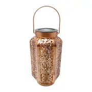 Solar Hexagon Hollow Lamp Metal LED Hanging Lantern Lights -Style 1