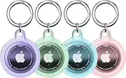 (4/6PACK) T Tersely Airtag Holders for Apple,Waterproof Airtag Keychain for Apple, AirTag Case Shockproof & Scratchproof for Airtags Holder for Pet Tracking, Bags, Kids, Keys, Luggage