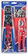 iCRIMP PEX Cinch Tool with Removing Function for 3/8" - 1" Stainless Steel Clamps (20x 1/2", 10x 3/4") and Pex Pipe Cutter - All in One Kit