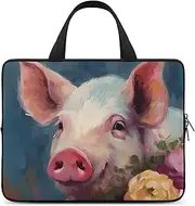 Laptop Case Sleeve Shockproof Computer Carrying Bag Painting Flower Pigs Notebook Case Cover Laptop Bag Water Resistant Computer Cases Tablet Briefcase for Travel Business 12 Inch