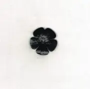 Black Leather Flower Button 30mm (per 5 buttons)
