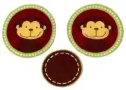 jungle monkey fabric applique iron on not embroidered 2 inch 3pc crafts