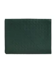 Intreciato semi-zipper clutch One size emerald green/space color
