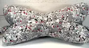 3 Sided Dog Bone Shaped Neck Pillow, For Neck & Lower Back SM-Dogs on White