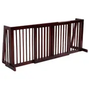 Costway 3-Panel Wooden Pet Gate Folding Dog Enclosure Freestanding Puppy Playpen Adjustable Security Fence