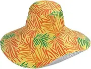 [Yoogain] Tropical Leaves Illustration Style Foldable Sun Visor hat for Women for Vacation Decorative Big Sun Hats for Women Golf Vacation Must Gorras para el sol de Mujer, Tropical Leaves Illustration Style
