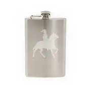 Historical Medieval- Knight on Horsback Armor Sword #3-8 oz etched flask