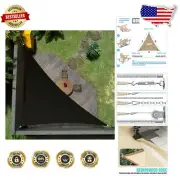 Customizable Black Triangle Sun Shade Sail 9' x 14' x 16.6' - Easy Install