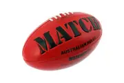 Match AFL Ball Embossed Red Australian Rules Football Game Size