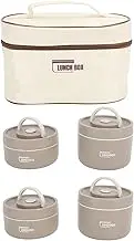 Thermal B ENTO Box Aldult Lunch Box, Portable Insulated Lunch Container with Thermal Bag, Leakproof Stainless Steel Food Container, Stackable Thermal Food Jar for Work Picnic