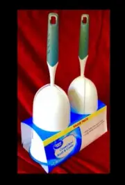 2 PACK 16” Great Value Closed Toilet Bowl Brush & Caddy Set,w Under Rim Scrubber