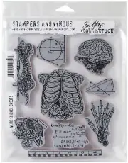 Tim Holtz Cling Stamps 7"X8.5"-Weird Science