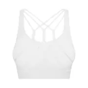 Nevenka Strappy Sports Bra Breathable Wirefree Crop Basic Tops for Running-White