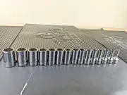 #as832 Snap-On 15pc 3/8" Drive Metric 6PT Semi-Deep Socket Bonus Set 215FSMSY
