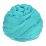 Needle Felting Wool, 3.5 Oz Nature Fibre Wool Yarn Roving (Lake Blue)