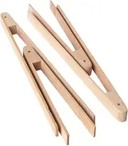 1Pc Beech Toaster Tongs Ergonomic Heat Resistant Kitchen Tongs for Toast Bagels Bacon Grilling Baking Dishwasher Safe Utensil