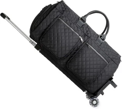 seyfocnia 22" Luxury Rolling Garment / Duffle Bag with Detatchable Wheels