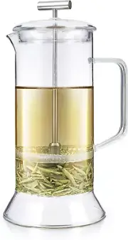 Toulouse Plastic-Free and Lead-Free Borosilicate Glass French Press for Tea and
