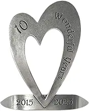 English Pewter Company 10th Tenth Tin Ten Year Wedding Anniversary Heart Keepsake Gift Personalised with Your Years [ANN100]