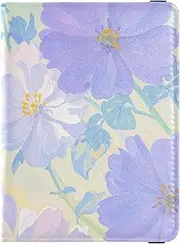 [Amooorous] Summer Purple Oil Painting Daisies Leather decorative Passport Holder Cover Wallet Combo Travel Passport Wallet With Vaccination Card Slot Waterproof, Summer purple oil painting daisies, 1 size