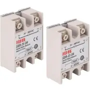BlueStars 2PCS Solid State Relay SSR-25DA DC to AC Input 3-32VDC to Output 24-38
