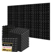 24X Acoustic Foam Panels Sound Noise Proof Absorb Wall Tiles Studio KTV 12*12*2