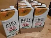 6 DAILY PANTRY Rich Golden Chicken Broth No MSG or Artificial Flavors FAT FREE