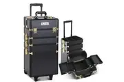 Embellir Makeup Case Beauty Trolley Cosmetic Organiser Box Travel Wheels Gold