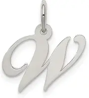 [JewelryWeb] 925 Sterling Silver Solid Polished Small Fancy Script Letter Name Personalized Monogram Initial Charm Pendant Necklace Measures 16x15mm Wide Jewelry Gifts for Women