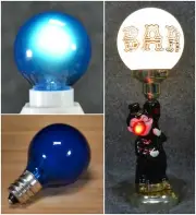 Ceramic Drunk HOBO Lamp Post Bar Lighted NOSE Replacement Bulb BLUE