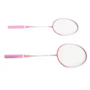 (Pink)2PCS Badminton Rackets Set For Outdoor Backyard Games Badminton Racke MU