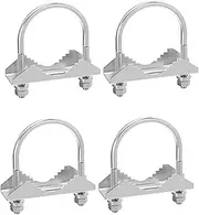 xioaue 4 Set Antenna Mast Pipe Clamp with V Jaw Block and U Bolt All Anti-Rust Finished for TV CB Ham Antenna or Panel Pipe