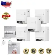 IP65 Mini Smart Light Switch 5-Pack - Easy Setup with Alexa & Google Support