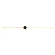 Sterling Silver Gold Plated Synthetic Lapis Charm 16+3cm Bracelet