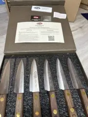 Case xx Knives Stainless Hand Crafted 6X Steak set walnut wood kitchen cutlery