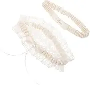 [BESTYASH] Elegant Bridal Garters Set for Wedding Day Lace Bow Garter Leg Band for Bride